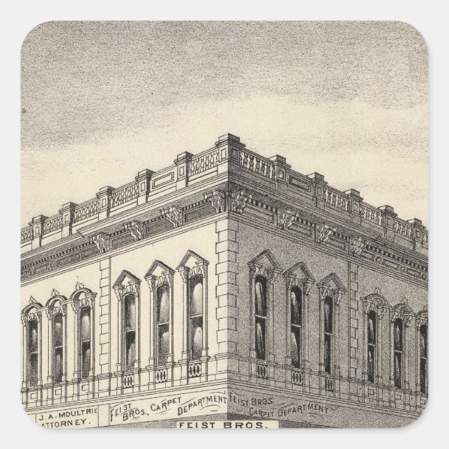 Knox block, San Jose Square Sticker (Front)