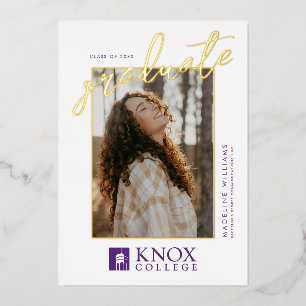 Knox College Graduation Foil Invitation