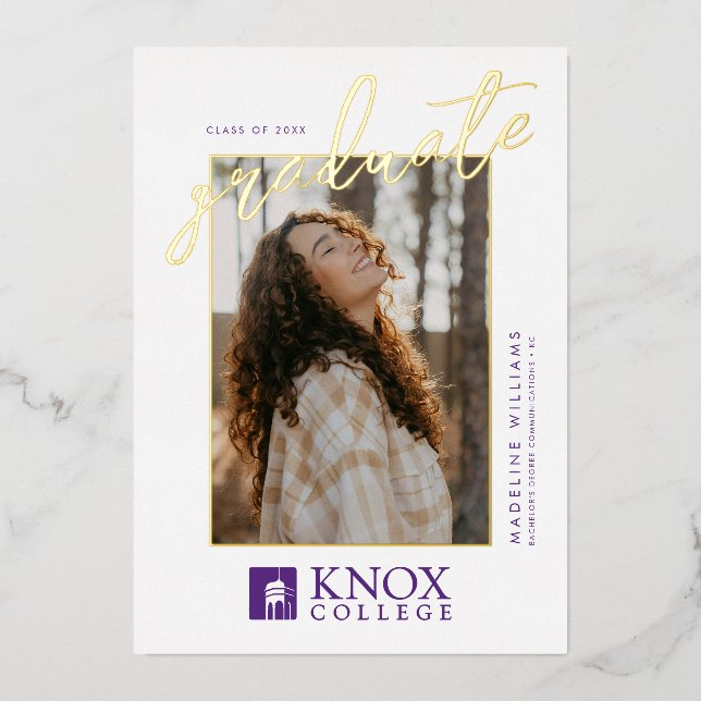 Knox College Graduation Foil Invitation (Front)