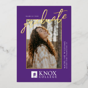 Knox College Graduation Foil Invitation