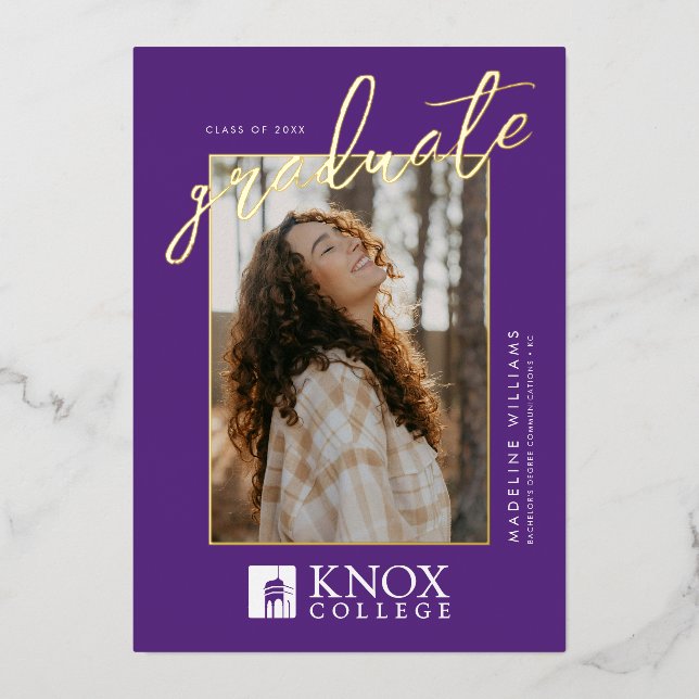 Knox College Graduation Foil Invitation (Front)