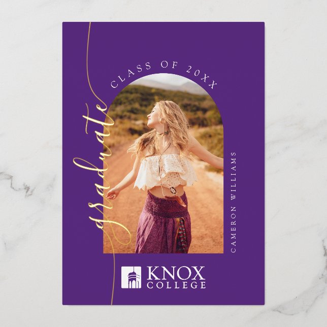 Knox College Graduation Foil Invitation (Front)