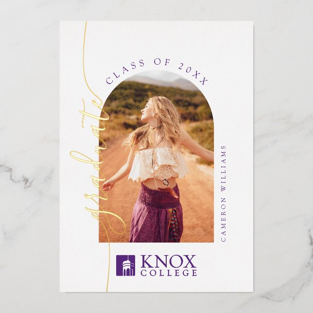 Knox College Graduation Foil Invitation (Front)