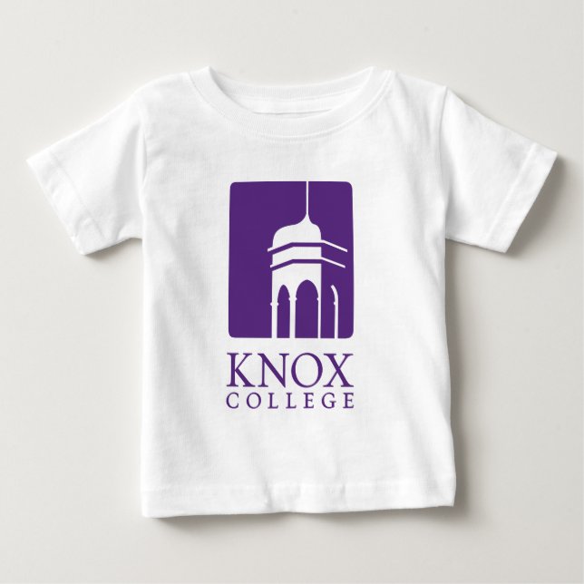 Knox College Old Main Tower Icon & Wordmark Baby T-Shirt (Front)