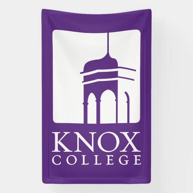 Knox College Old Main Tower Icon & Wordmark Banner (Vertical)