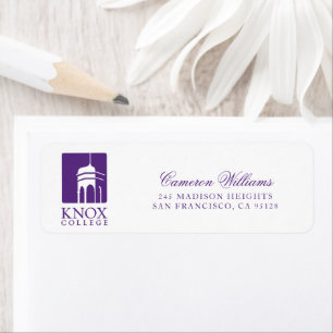 Knox College Old Main Tower Icon & Wordmark Label