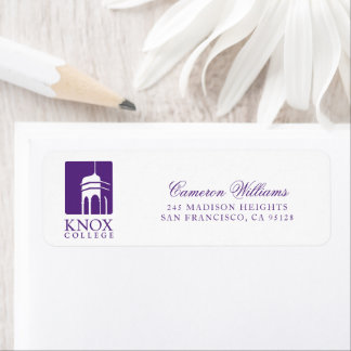 Knox College Old Main Tower Icon & Wordmark Label