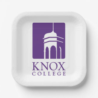 Knox College Old Main Tower Icon & Wordmark Paper Plates