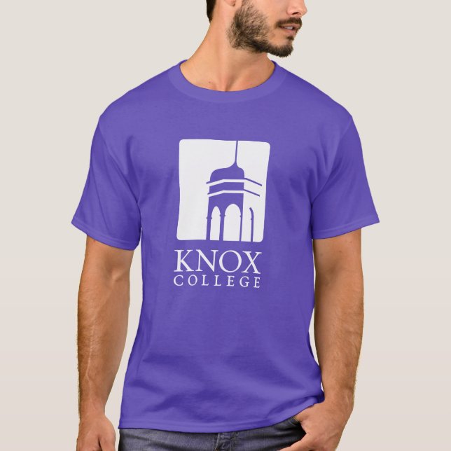 Knox College Old Main Tower Icon & Wordmark T-Shirt (Front)