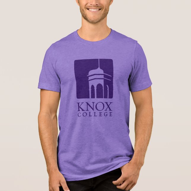 Knox College Old Main Tower Icon & Wordmark Tri-Blend Shirt (Front)