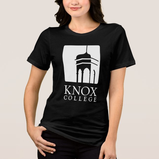 Knox College Old Main Tower Icon & Wordmark Tri-Blend Shirt (Front)