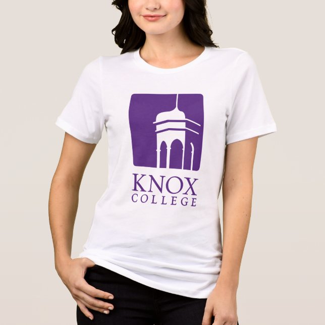 Knox College Old Main Tower Icon & Wordmark Tri-Blend Shirt (Front)