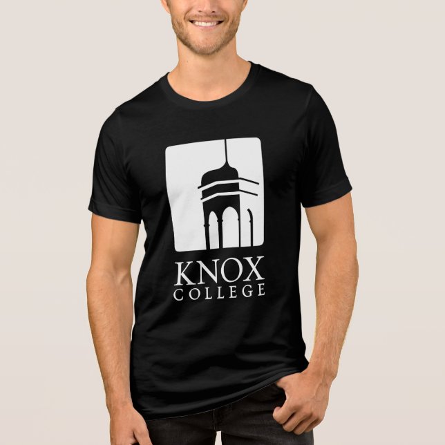 Knox College Old Main Tower Icon & Wordmark Tri-Blend Shirt (Front)