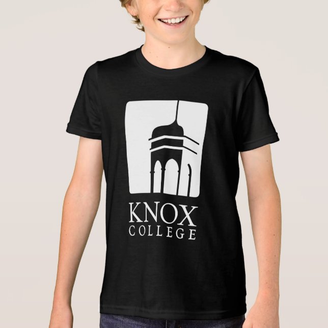 Knox College Old Main Tower Icon & Wordmark Tri-Blend Shirt (Front)