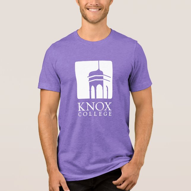 Knox College Old Main Tower Icon & Wordmark Tri-Blend Shirt (Front)