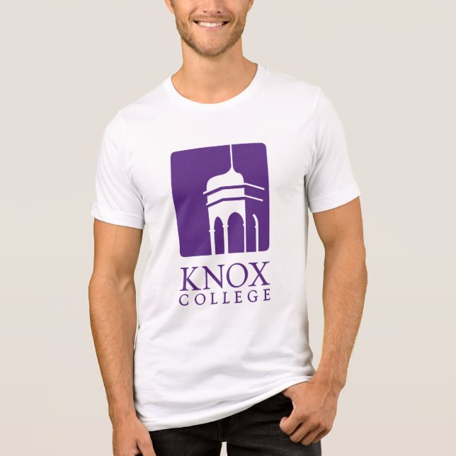 Knox College Old Main Tower Icon & Wordmark Tri-Blend Shirt (Front)