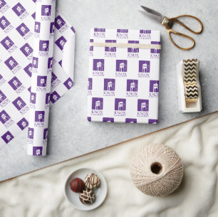 Knox College Old Main Tower Icon & Wordmark Wrapping Paper