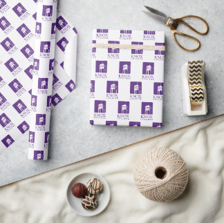 Knox College Old Main Tower Icon & Wordmark Wrapping Paper