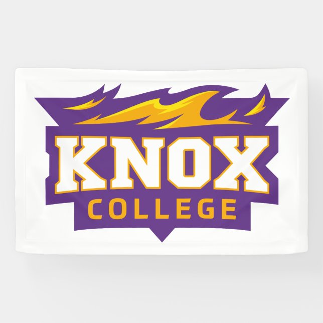 Knox College Prairie Fire Athletic Logo Banner (Horizontal)