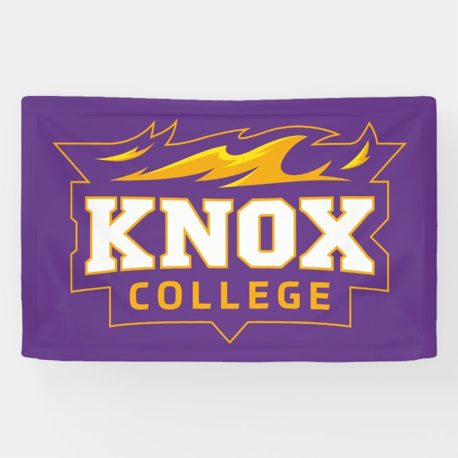 Knox College Prairie Fire Athletic Logo Banner (Horizontal)