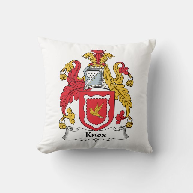 Knox Family Crest Throw Pillow (Front)