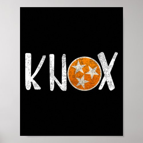 Knox Vintage Distressed Knoxville Tennessee Footba Poster