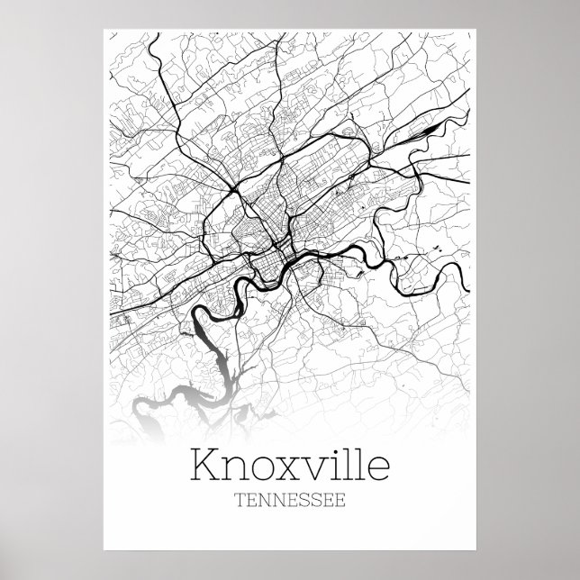 Knoxville Map - Tennessee - City Map Poster (Front)