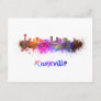 Knoxville skyline in watercolor postcard