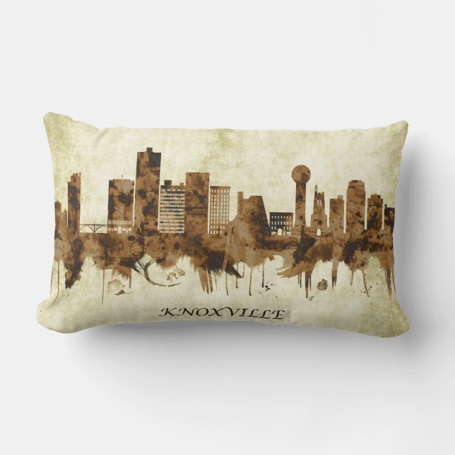 Knoxville Tennessee Cityscape Lumbar Pillow (Front)