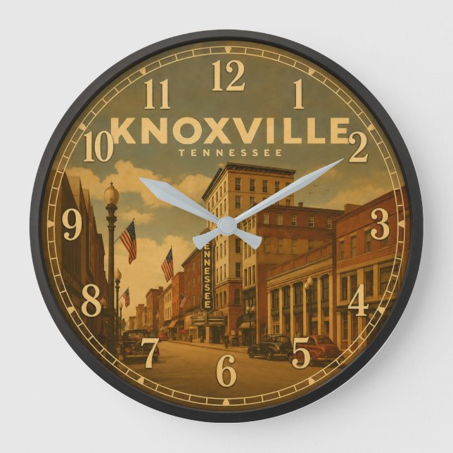 Knoxville Tennessee Downtown  Large Clock (Front)