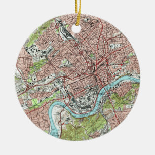 Knoxville Tennessee Map (1978) Ceramic Ornament