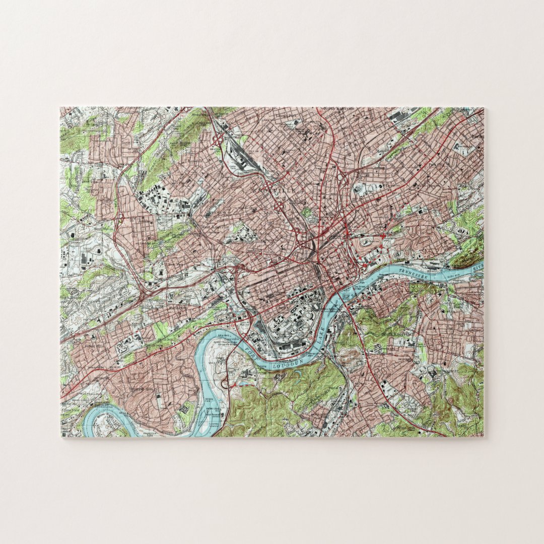 Knoxville Tennessee Map (1978) Jigsaw Puzzle Zazzle