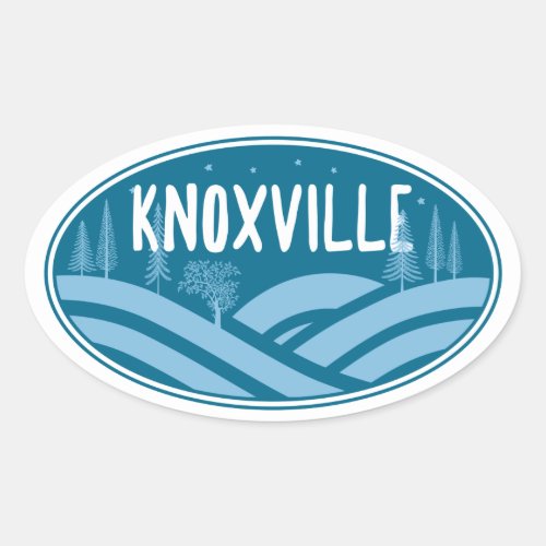 Knoxville Tennessee Outdoors Oval Sticker