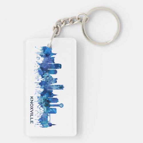 Knoxville Tennessee Skyline Blue Keychain