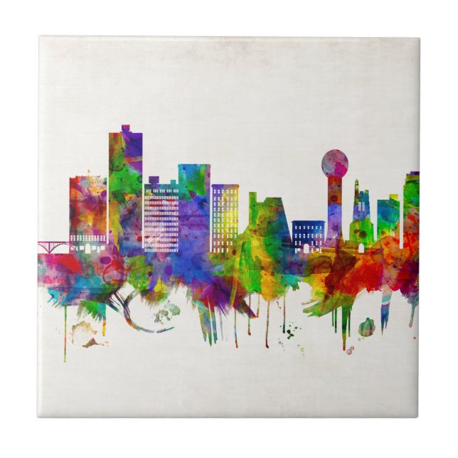 Knoxville Tennessee Skyline Ceramic Tile (Front)