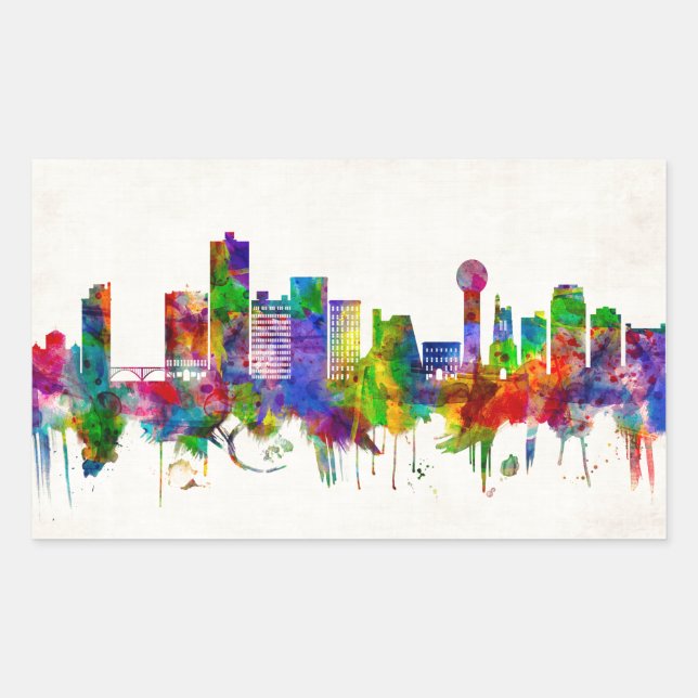 Knoxville Tennessee Skyline Rectangular Sticker (Front)
