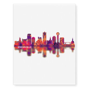 Knoxville Tennessee Skyline Temporary Tattoos