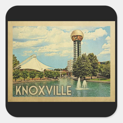 Knoxville Tennessee Vintage Travel Square Sticker