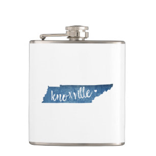 Knoxville, Tennessee Wood Grain Flask