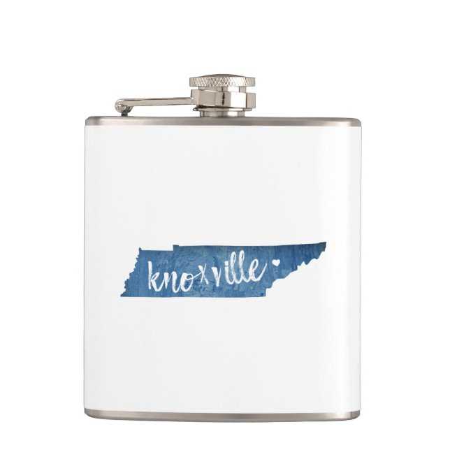 Knoxville, Tennessee Wood Grain Flask (Front)