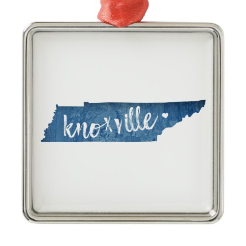 Knoxville, Tennessee Wood Grain Metal Ornament