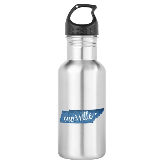 Knoxville, Tennessee Wood Grain Stainless Steel Water Bottle (Front)