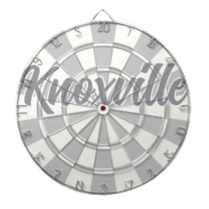 Knoxville TN Gray And White editable text Dart Board