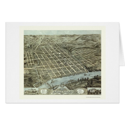 Knoxville, TN Panoramic Map - 1871 Cards (Front Horizontal)