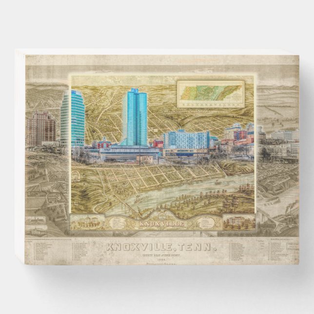 Knoxville TN Tennessee Postcard Wood Box (Front Horizontal)