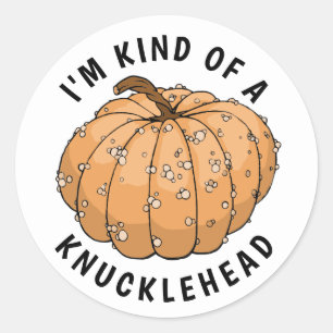 Knucklehead pumpkin classic round sticker