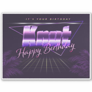 Knut Name First Name purple retro sticker birthday