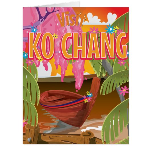 Ko Chang Thailand travel poster Cards (Front)
