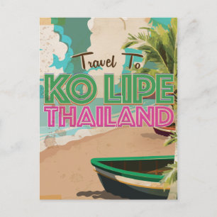 Ko Lipe Thailand Vintage vacation Poster Postcard