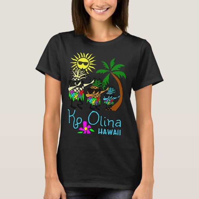 Ko Olina  Dabbing Pineapple Oahu Hawaii Beach T-Shirt (Front)